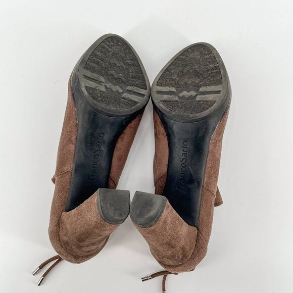 Franco Sarto Brown Suede Heeded Booties // 9 - Picture 7 of 9
